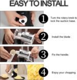 Ourokhome Rotary Cheese Grater Hand Crank, Kitchen Shredder Speed Mandolin Slicer Nuts Grinder with Handle and Drum Blades for Cheese, Vegetable, Walnut, Chocolate, Potato, Carrot, 3 Blades, Black - Image 6