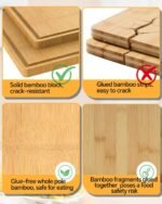 Cutting Boards for Kitchen - Food Grade Double Sided Pure Titanium& Bamboo Chopping Board with Handle, Slip resistant Non-toxic Charcuterie Board Housewarming Gifts (16×11) - Image 2