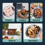 Ninja Crispi Pro 6-in-1 Glass Air Fryer | 6qt & 2.5qt Glass Containers with Storage Lids | Non-Toxic | Meal Prep, Microwave, Freezer & Dishwasher Safe | Air Fry, Bake & More | Cyberspace | AS101CY - Image 9