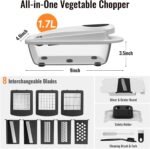 8 Blade All-in-1 Vegetable Chopper Mandoline Slicer with Container, Food Chopper, Onion Chopper, Veggie Cutter for Salad, Kitchen Gadgets Accessories Essentials, White - Image 2