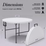 Feet Circular Round Foldable Table with Built in Handle - Image 2