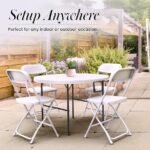 Feet Circular Round Foldable Table with Built in Handle - Image 3