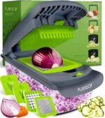 Fullstar The Original Pro Chopper - Vegetable Chopper and Spiralizer, Food Chopper with Container, Fruit Slicer, Kitchen Gadgets & Gifts, Home Essentials (4 in 1, Gray/Green) - Image 3